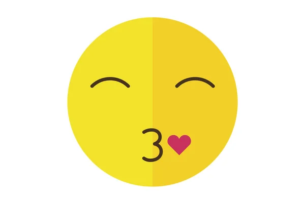 Bacio Colorato Emote Icona Simbolo Emoji Giallo Emoticon Segno Arte — Foto Stock