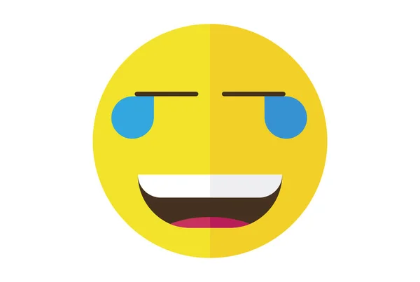 Nevetés Könnyekig Színes Emote Ikon Emoji Szimbólum Sárga Emoticon Jel — Stock Fotó