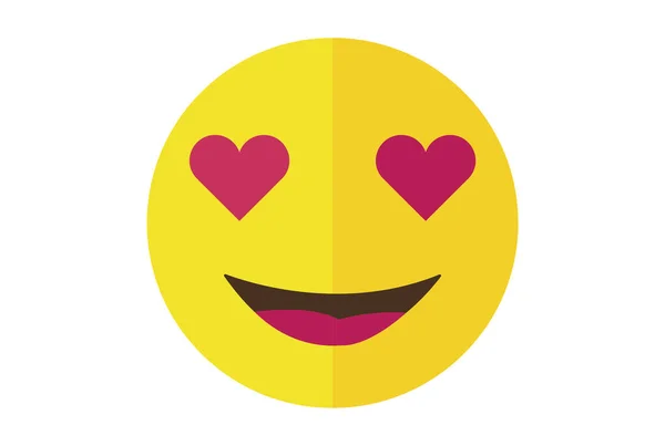 Amore Colorato Emote Icona Simbolo Emoji Giallo Emoticon Segno Arte — Foto Stock