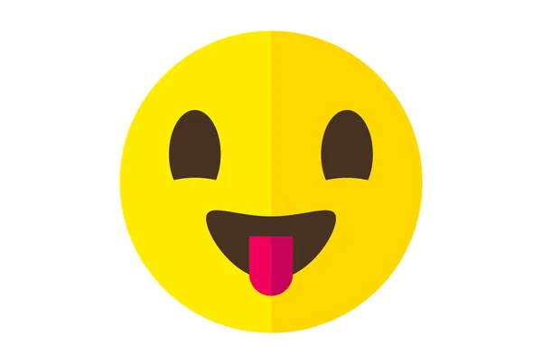 Εμφάνιση Χρωματισμένης Γλώσσας Εικονίδιο Emoticon Emoji Σύμβολο Κίτρινο Emoticon Σημάδι — Φωτογραφία Αρχείου