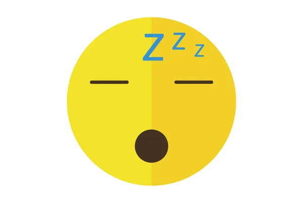 Sovende Farvet Emote Ikon Emoji Symbol Gul Emoticon Tegn Kunst - Stock-foto