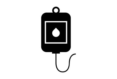 Bağış paketi glyph resim düz sağlık sembolü minimalist tıbbi tabela