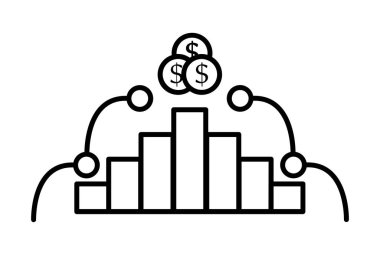 Büyüme e-ticaret simgesinin aşamaları sanat düz alışveriş sembolü online mağaza siyah tabela sanat