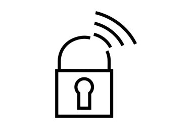 Düz simge simgesi minimalist seo ve web sembolü siyah işaret tabelalarını kilitle