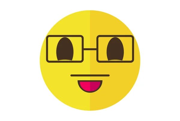 Solid Gekleurde Emote Pictogram Emoji Symbool Geel Emoticon Teken Kunst — Stockfoto