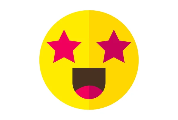 星色的Emote图标Emoji符号黄色的Emoticon符号艺术 — 图库照片