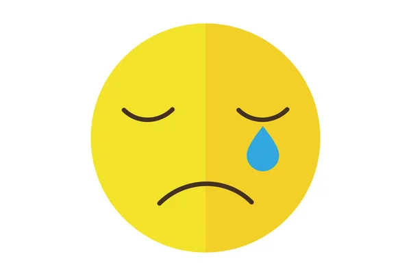 Pleurer Couleur Emote Icône Emoji Symbole Jaune Emoticon Signe Art — Photo