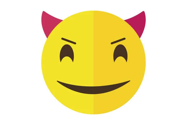 Demônio Colorido Ícone Emote Símbolo Emoji Amarelo Sinal Emoticon Arte — Fotografia de Stock
