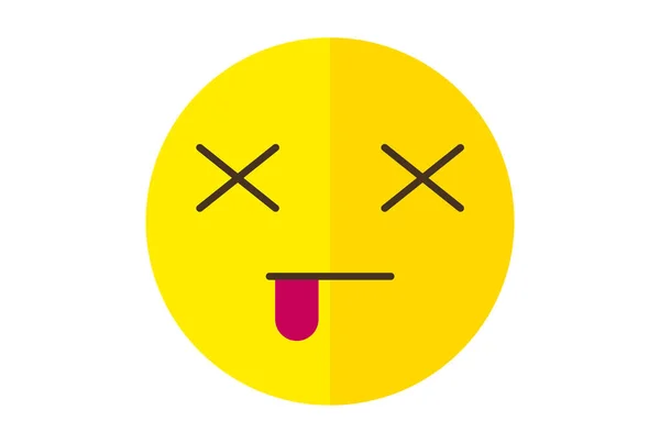 Morreu Colorido Ícone Emote Símbolo Emoji Amarelo Sinal Emoticon Arte — Fotografia de Stock