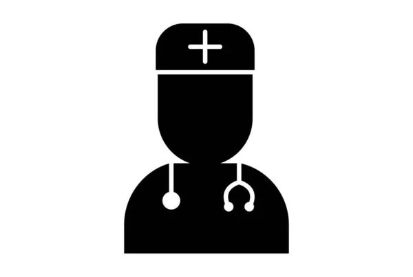 Doktor Glyf Ikon Konst Platt Sjukvård Symbol Minimalistisk Medicinsk Tecken — Stockfoto