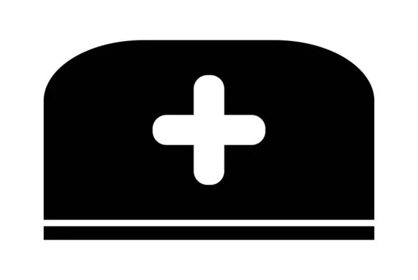 Знак Символа Шапки Врача Икона Искусства Плоский Символ Здравоохранения Минималистский — стоковое фото