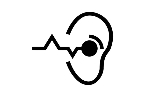 Aparat Słuchowy Glif Ikona Sztuka Płaski Opieka Zdrowotna Symbol Minimalistyczny — Zdjęcie stockowe