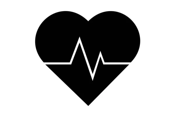 Heart Glyph Ikon Konst Platt Sjukvård Symbol Minimalistiska Medicinska Tecken — Stockfoto