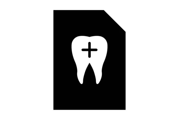 Proteção Dentes Glifo Ícone Arte Plana Saúde Símbolo Minimalista Médico — Fotografia de Stock