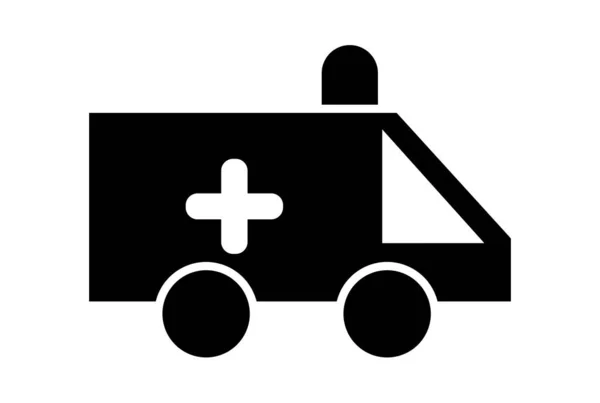 Ambulans Glyf Ikon Konst Platt Sjukvård Symbol Minimalistiska Medicinska Tecken — Stockfoto