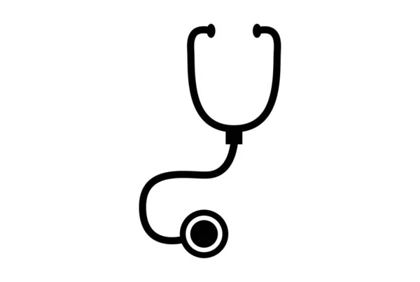 Stetoskop Glif Ikona Sztuka Płaski Opieka Zdrowotna Symbol Minimalistyczny Medyczny — Zdjęcie stockowe