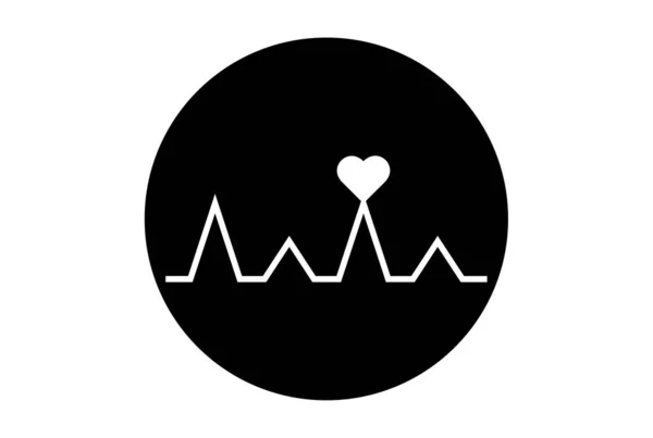Cardiogramma Icona Del Glifo Arte Piatto Simbolo Sanitario Minimalista Segno — Foto Stock