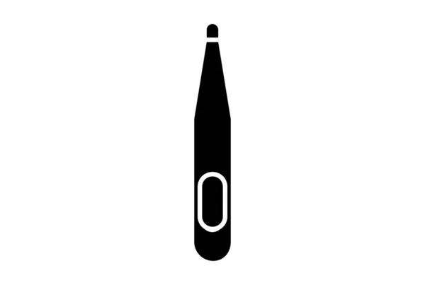 Termometr Glif Ikona Sztuka Płaski Opieka Zdrowotna Symbol Minimalistyczny Medyczny — Zdjęcie stockowe