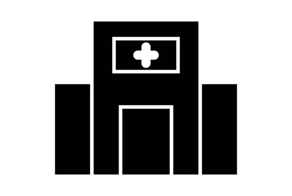 Νοσοκομείο Γλυπτική Εικονίδιο Τέχνη Επίπεδη Υγειονομική Περίθαλψη Σύμβολο Μινιμαλιστικό Ιατρικό — Φωτογραφία Αρχείου