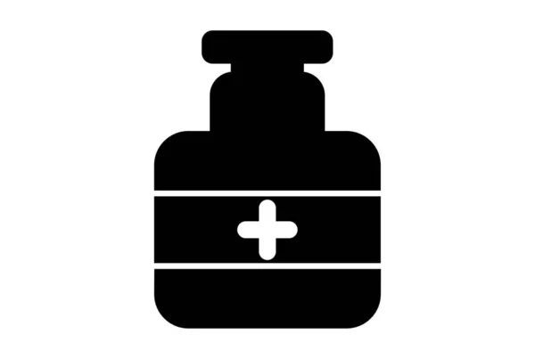 带有交叉字形图标的罐子艺术平面医疗符号简约主义医疗符号艺术品 — 图库照片