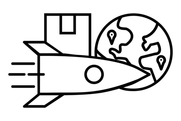 Доставка Помощью Ракеты Электронной Коммерции Икона Искусства Плоский Торговый Символ — стоковое фото