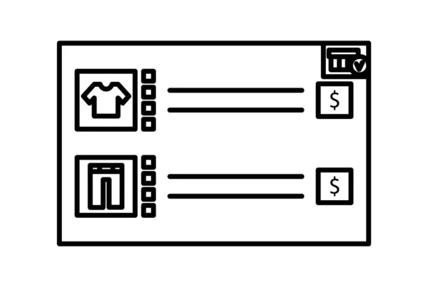 Sklep Internetowy Commerce Ikona Sztuki Płaskie Zakupy Symbol Sklep Internetowy — Zdjęcie stockowe