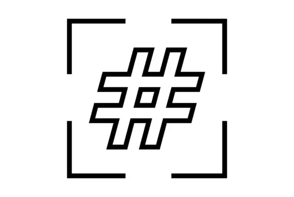 Hash Símbolo Plana Ícone Minimalista Seo Web Símbolo Arte Preto — Fotografia de Stock