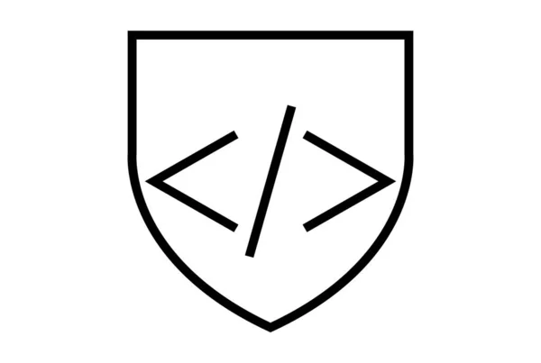 Kod Ochrona Płaska Ikona Minimalistyczny Seo Symbol Sieci Web Sztuka — Zdjęcie stockowe