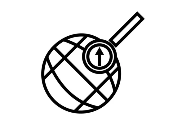 Ulepszone Wyszukiwanie Płaska Ikona Minimalistyczny Seo Symbol Sieci Web Sztuka — Zdjęcie stockowe