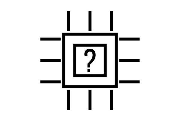 Chip Komputerowy Płaska Ikona Minimalistyczny Seo Symbol Sieci Web Sztuka — Zdjęcie stockowe