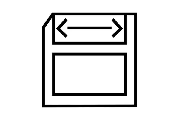 Disketa Plochá Ikona Minimalistický Seo Web Symbol Umění Černá Značka — Stock fotografie