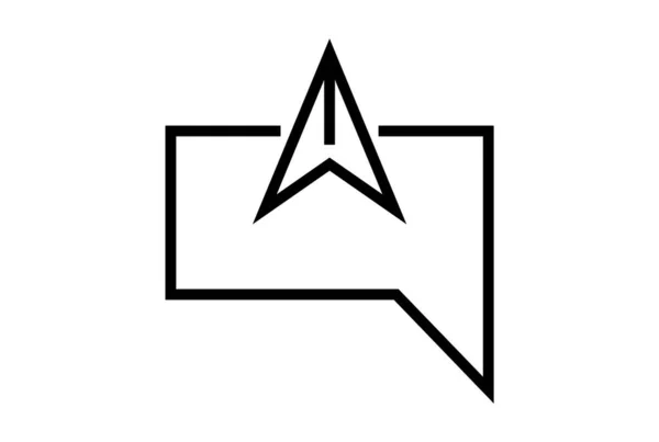 Wiadomość Płaska Ikona Minimalistyczny Seo Symbol Sieci Web Sztuka Czarny — Zdjęcie stockowe