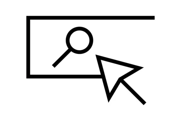 Szukaj Płaska Ikona Minimalistyczny Seo Symbol Sieci Sztuka Czarny Znak — Zdjęcie stockowe
