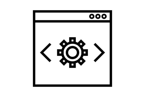 Nastavení Ploché Ikony Minimalistický Seo Web Symbol Umění Černé Znamení — Stock fotografie