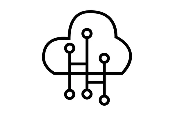 Web Cloud Flat Icon Minimalist Seo Web Symbol Art Black — Stock Photo, Image