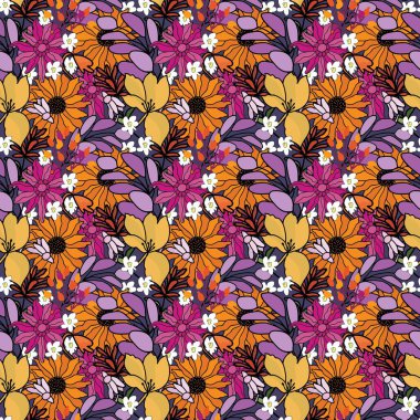 Geleneksel çiçek desenli sanatsal desen çiçek desenli duvar kağıdı sanatı