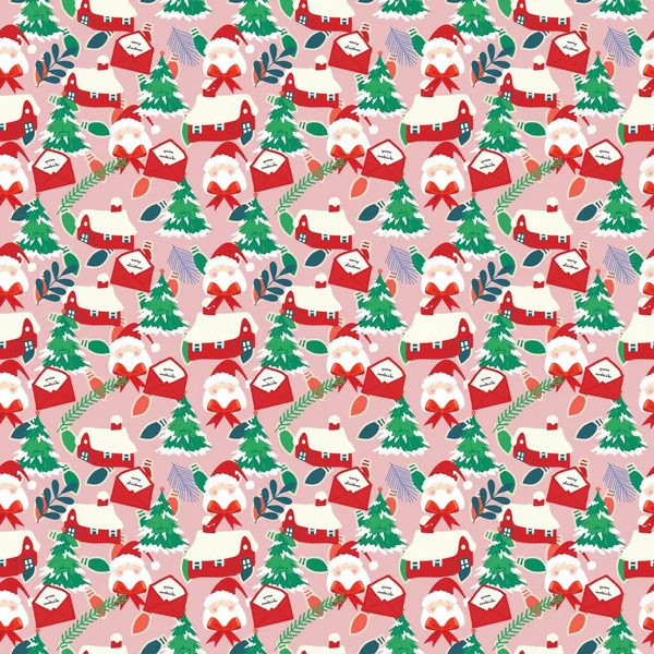 Merry Christmas Pattern Seasonal Winter Festive Wallpaper Art — Stock Photo, Image