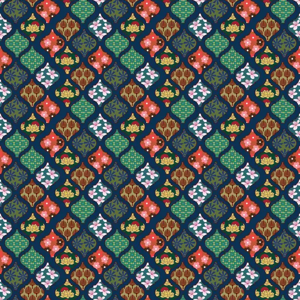 Asian Pattern Decorative Japanese Fabric Texture Background — Stock Photo, Image