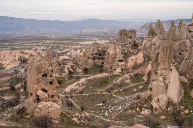 Kapadokya 'nın Uchisar köyündeki mağara evi