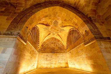The Great Mosque and Hospital was built in the 13th century and located in Divrigi,Sivas,Turkey. It boasts magnificent stonework and was used both as a hospital for the treatment of patients and as a place of worship.