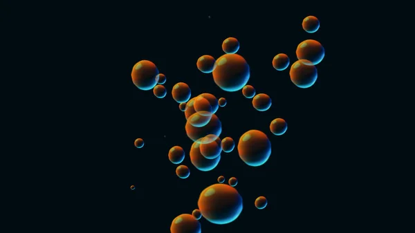 abstract colorful soap bubbles on a black background-vector illustration.