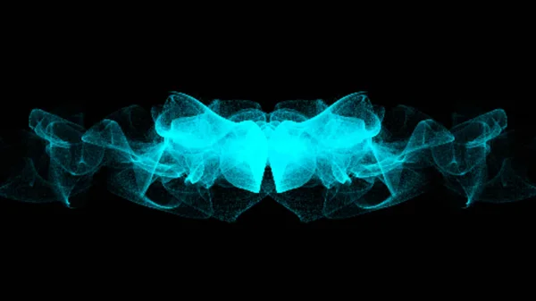 abstract green smoke wave on black background