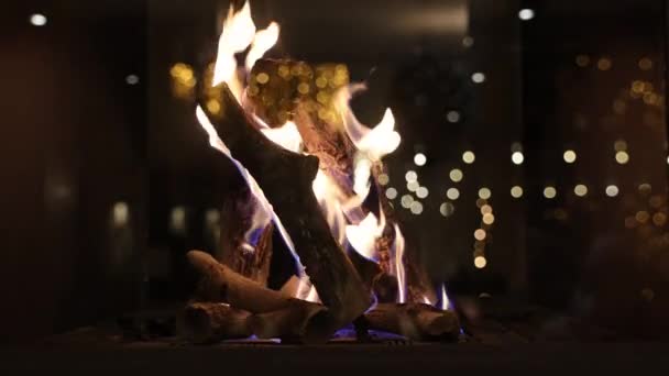 Útulný Relaxační Krb Oheň Hoří Krbu Uhd Šetřič Obrazovky Video — Stock video