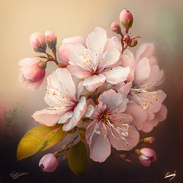 Kiraz çiçekli pembe elmalı kirazlı sakura çiçekleri. Kusursuz çiçek şablonu. Yüksek kalite fotoğraf