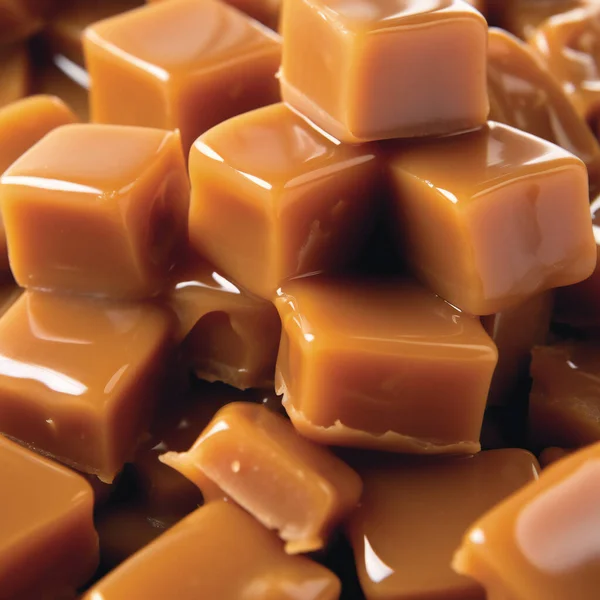 Cubes Caramel Toffee Caramel Candy Nougat High Quality Photo — Stock Photo, Image
