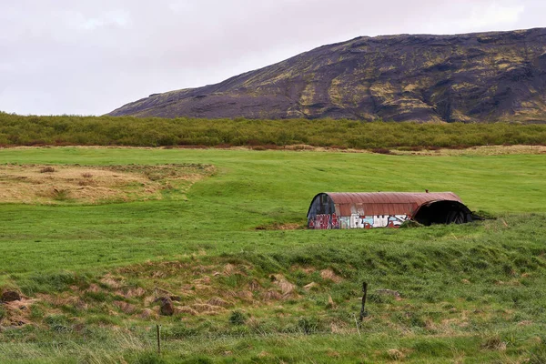 Farm Zöld Mezőn Dél Izlandon Golden Circle Útvonal Izland Európa — Stock Fotó
