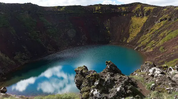Keri Vulkáni Kráter Izland Arany Kör Útvonalán Islandia Európa — Stock Fotó