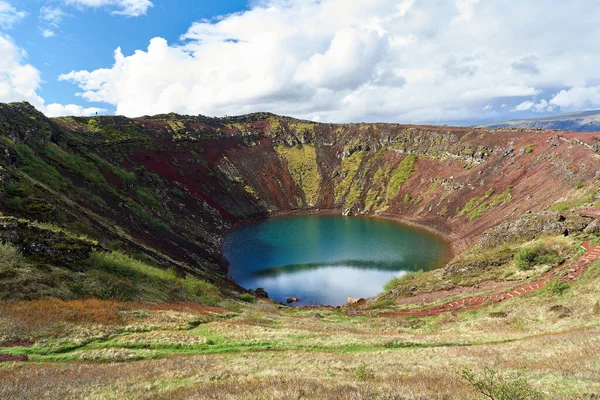 Keri Vulkáni Kráter Izland Arany Kör Útvonalán Islandia Európa — Stock Fotó