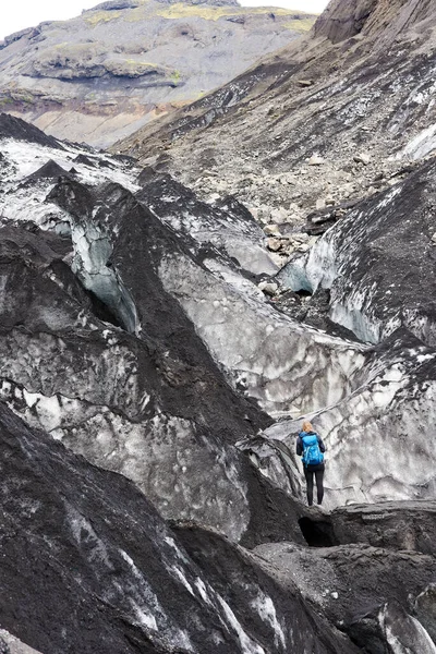 Solheimajokull buzulunda yürüyüş, altın çember, İzlanda.