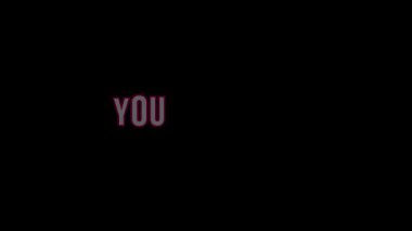 Teşvik ve motivasyon döngüsü videosu için siyah arka planda pembe beyaz bir mesaj aldınız.